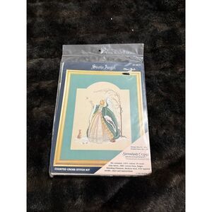 NIP Mar Bek SNOW ANGEL Counted Cross Stitch Kit #KB-12 finished size 9" x 9 1/2"